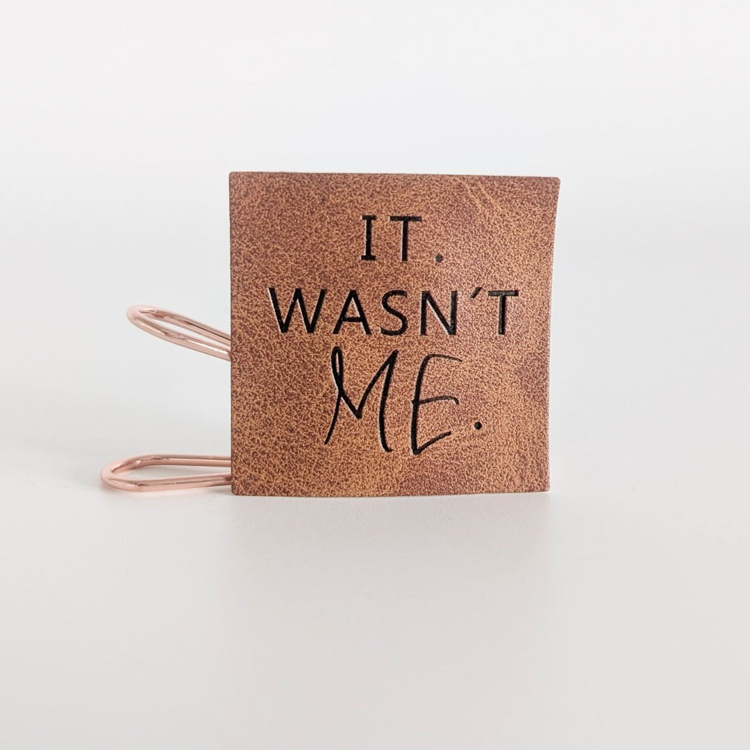 Kunstlederlabel "It wasn't me"