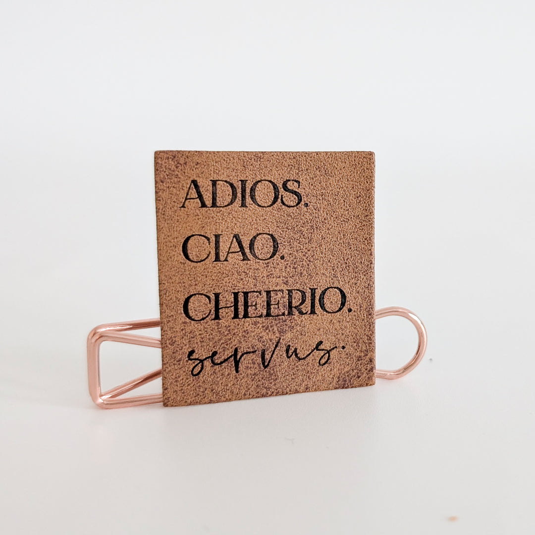 Kunstlederlabel "Adios Ciao"