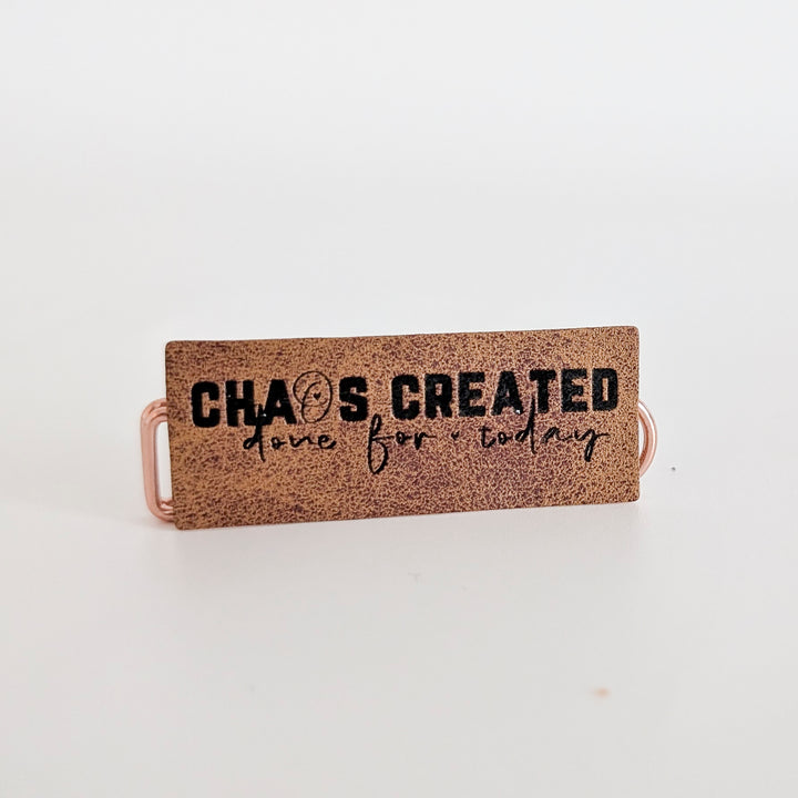 Kunstlederlabel "chaos created"