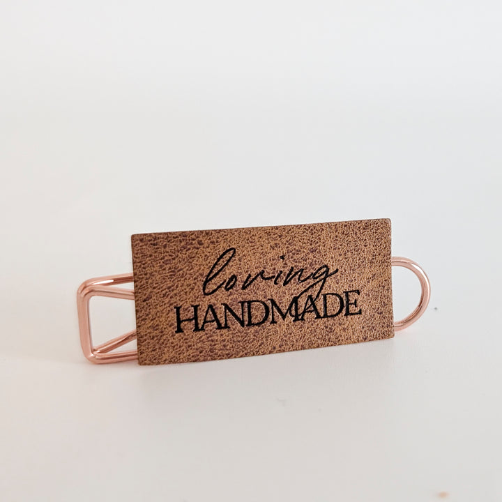 Kunstlederlabel "loving handmade"