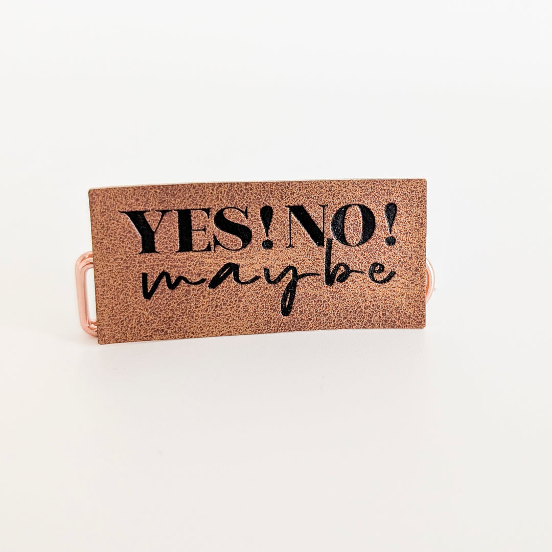 Kunstlederlabel "yes no maybe"