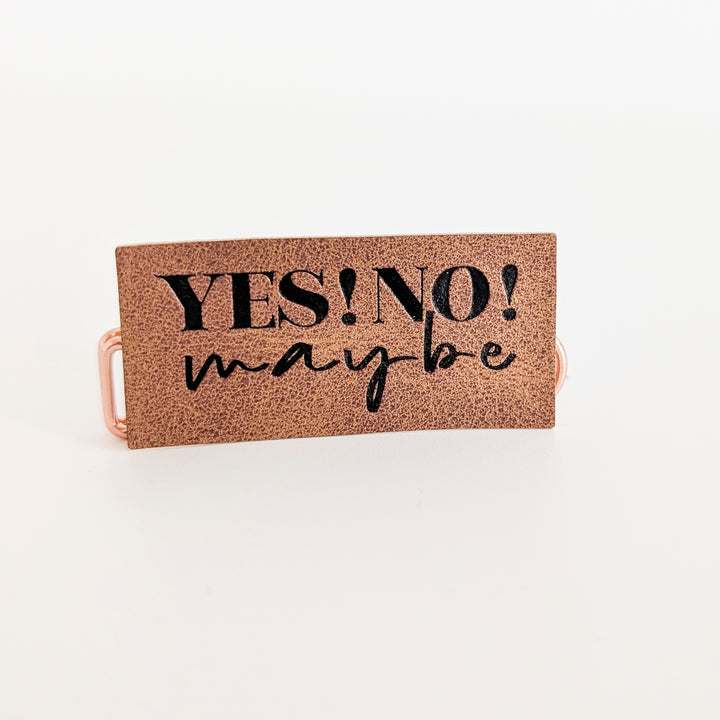 Kunstlederlabel "yes no maybe"