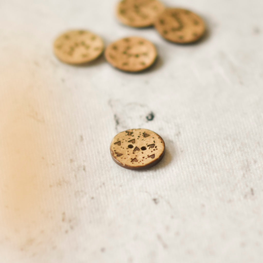 Kokosknopf 20mm Heart Konfetti