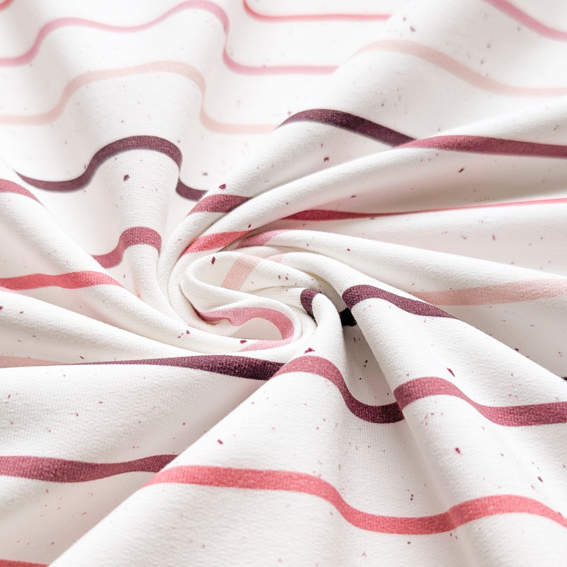 French Terry Konfetti Stripes Berry