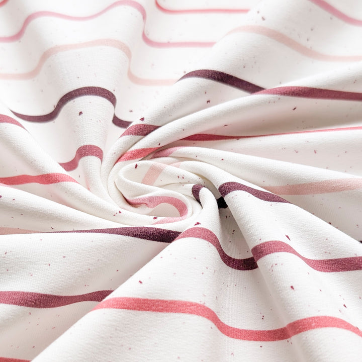 French Terry Konfetti Stripes Berry