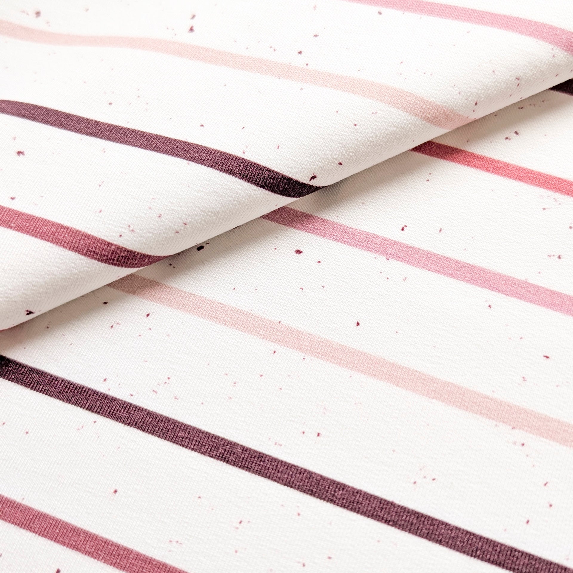 French Terry Konfetti Stripes Berry