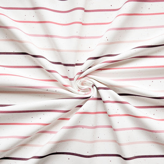 French Terry Konfetti Stripes Berry