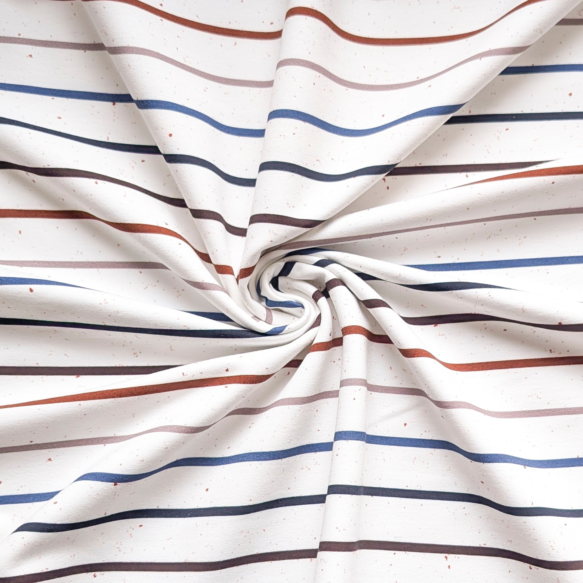 French Terry Konfetti Stripes Coffee Blue