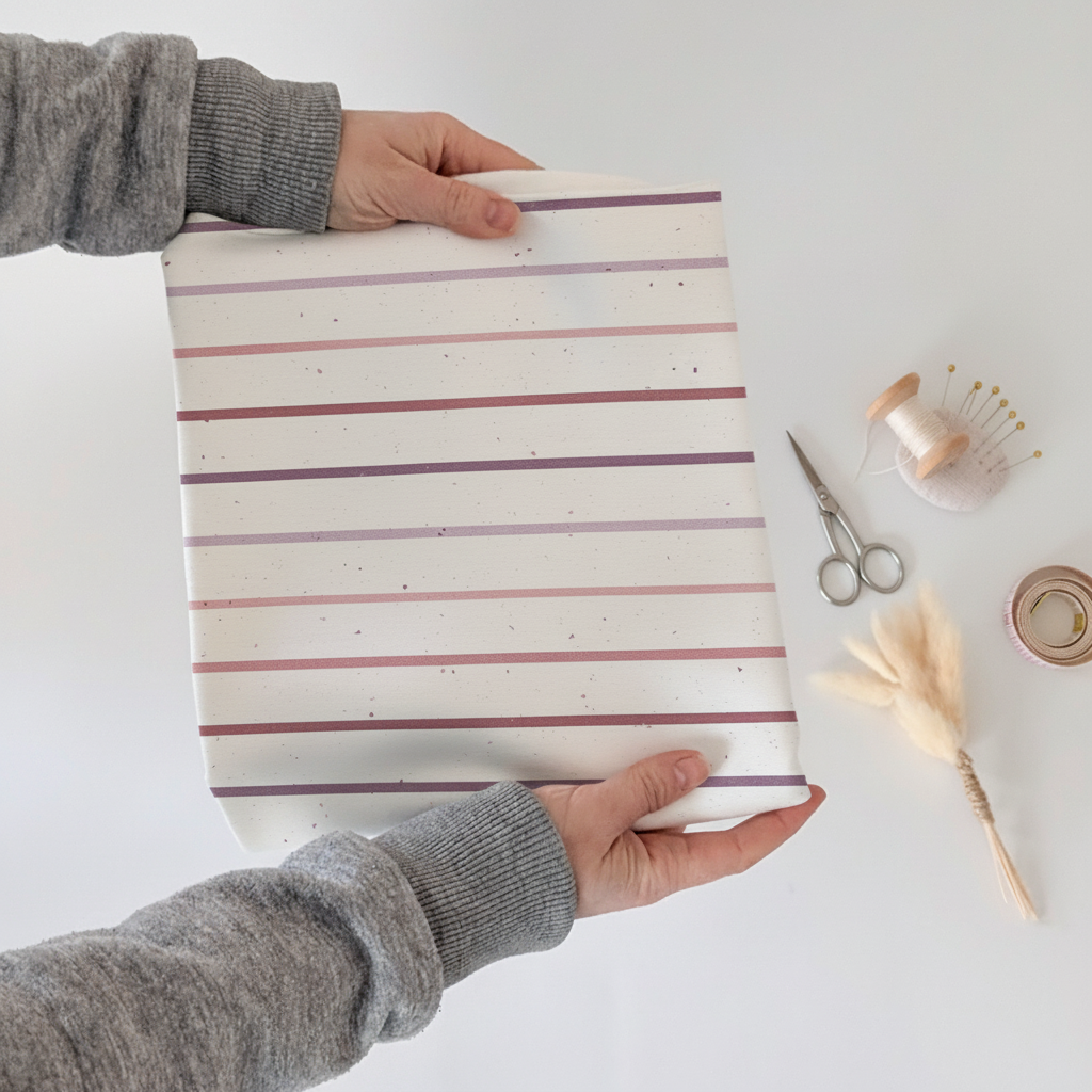 French Terry Konfetti Stripes Mauve