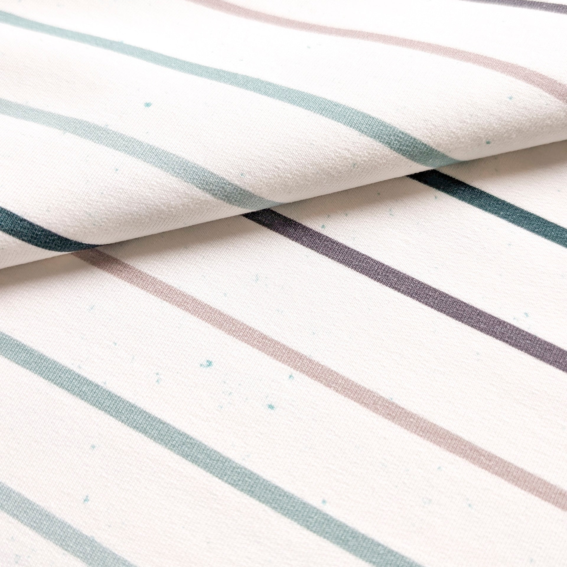 French Terry Konfetti Stripes Mint