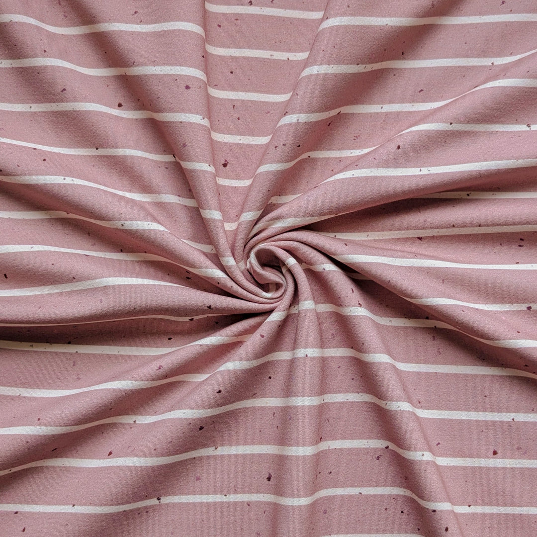 French Terry Konfetti Stripes rosa 0,5m