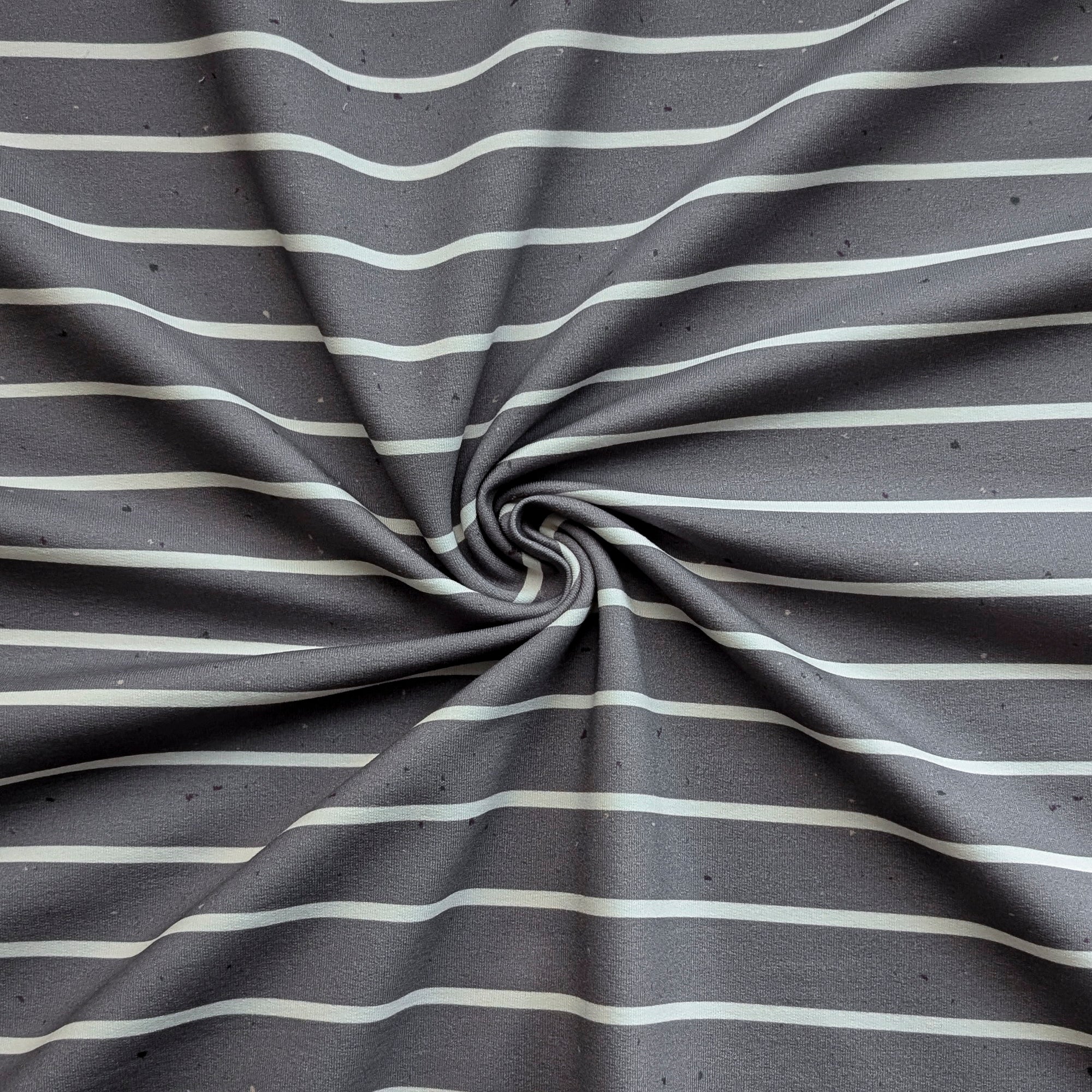Vorbestellung French Terry Konfetti Stripes anthrazit