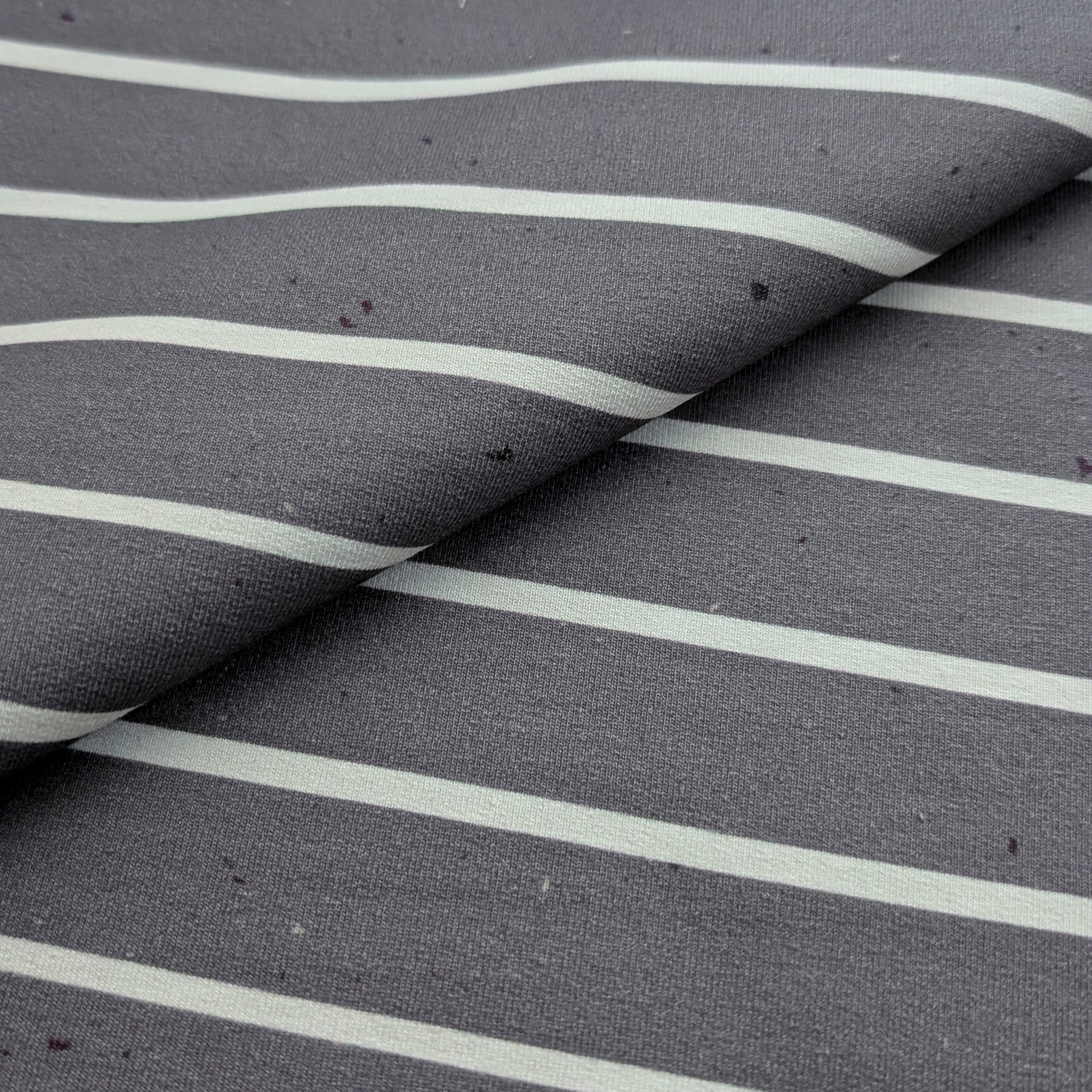 Vorbestellung French Terry Konfetti Stripes anthrazit