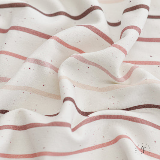 French Terry Konfetti Stripes Berry
