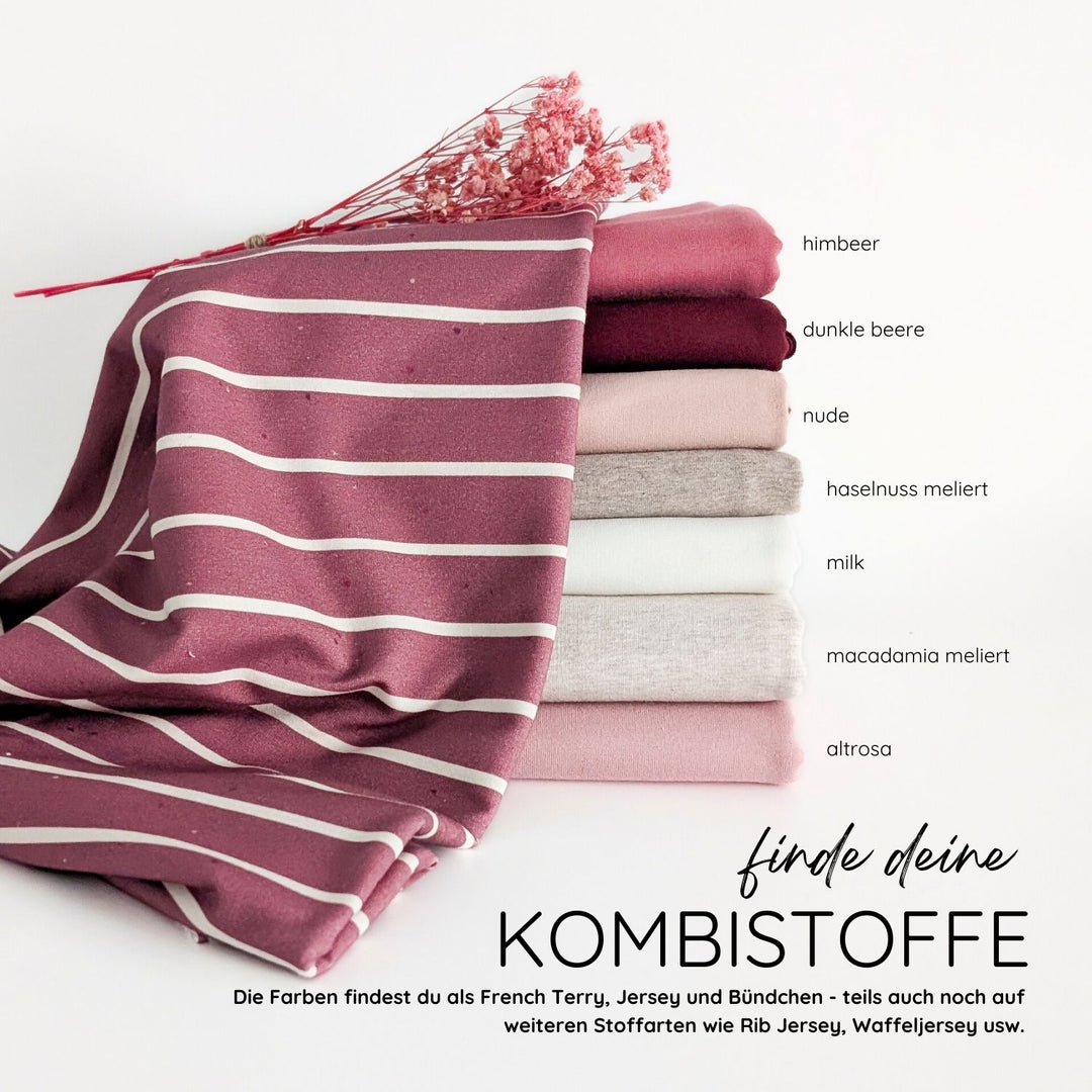French Terry Konfetti Stripes himbeer