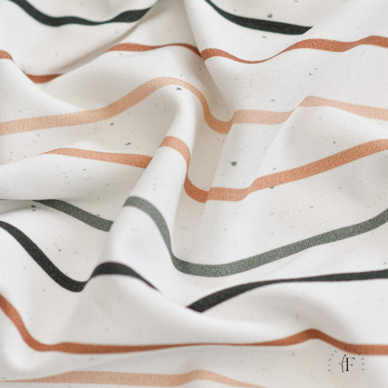 French Terry Konfetti Stripes Salbei Karamell