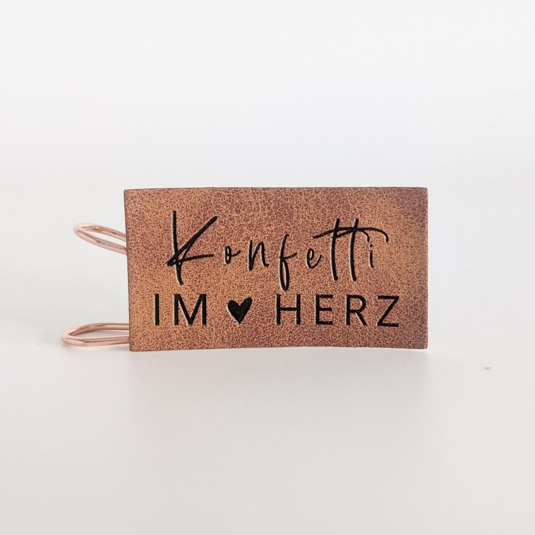 Kunstlederlabel "Konfetti im Herz"