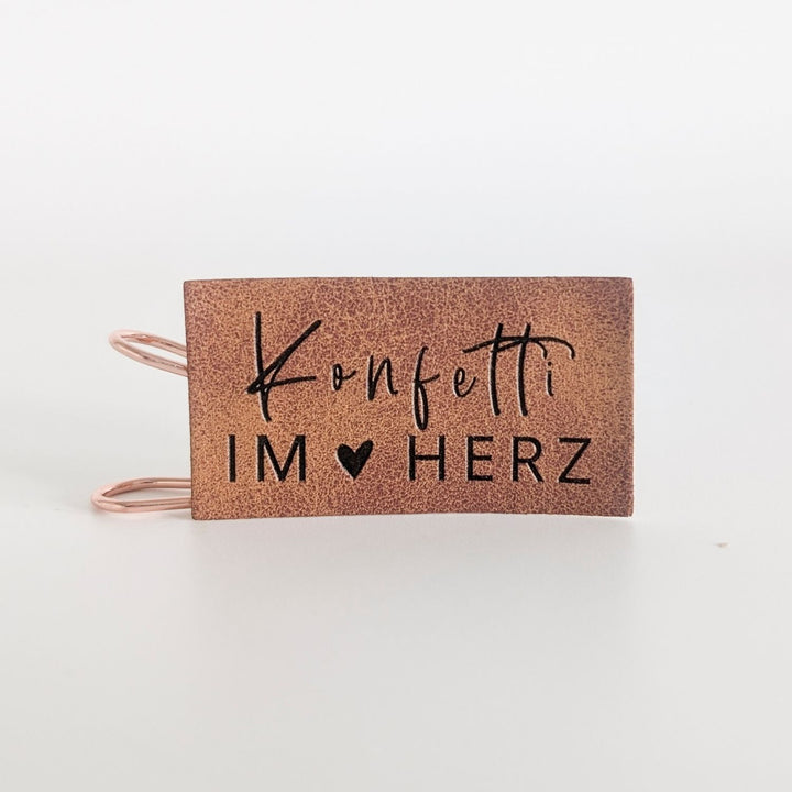 Kunstlederlabel "Konfetti im Herz"