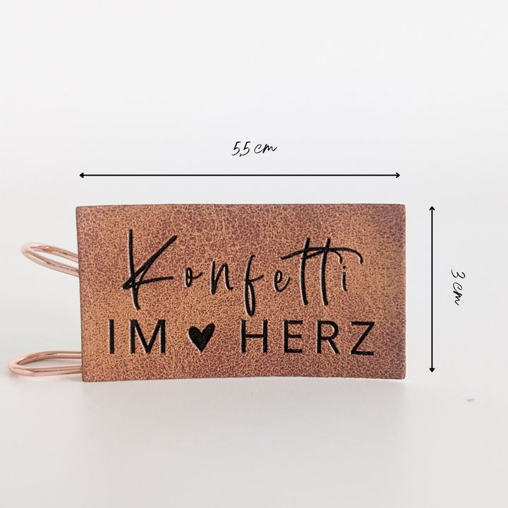 Kunstlederlabel "Konfetti im Herz"
