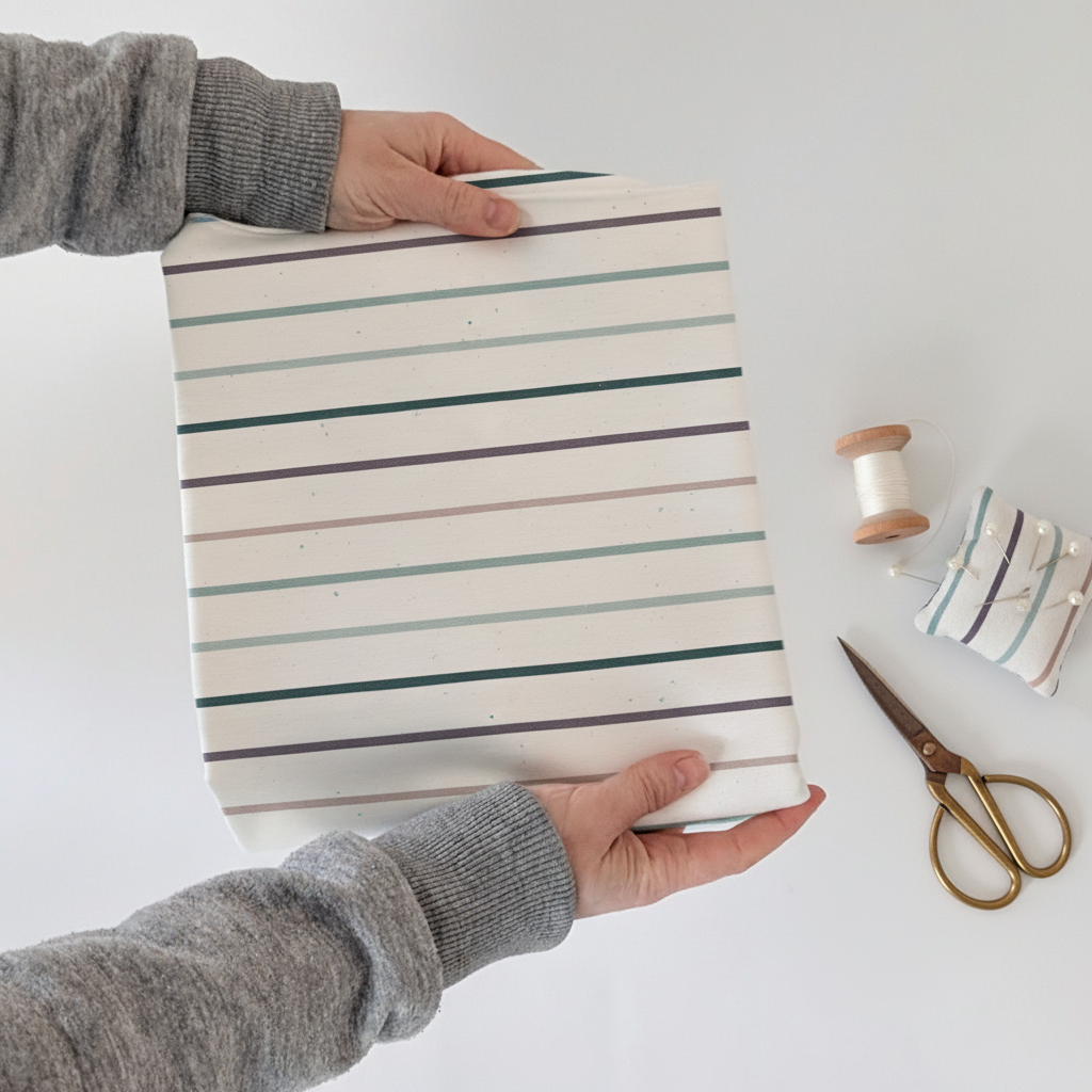 French Terry Konfetti Stripes Mint