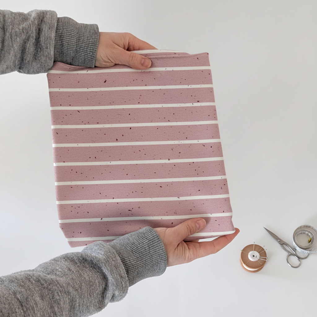 French Terry Streifen rosé