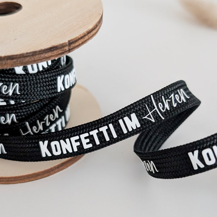 Kordel  schwarz "Konfetti im Herz"