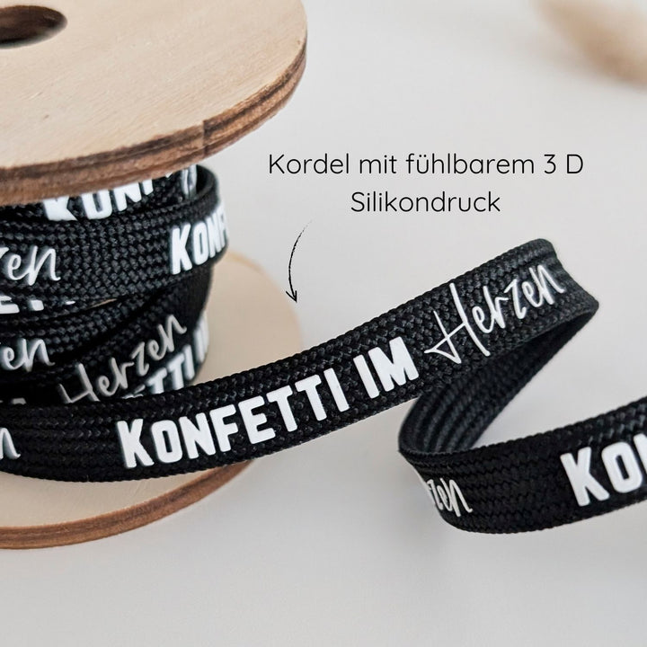 Kordel  schwarz "Konfetti im Herz"