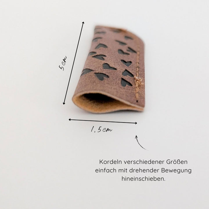 Kordelende Kunstleder "Herzen" (1 Stk)