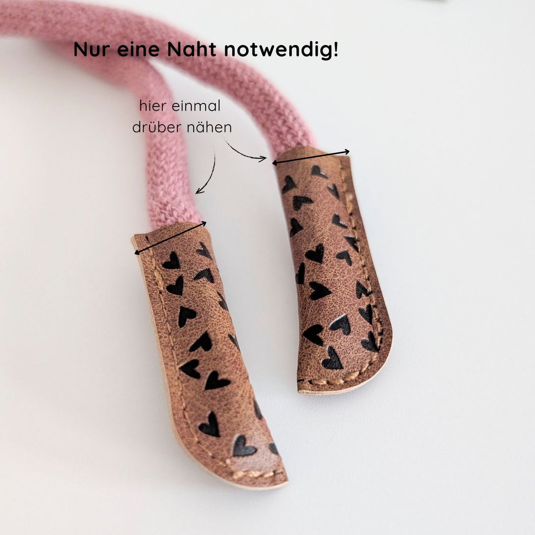Kordelende Kunstleder "Herzen" (1 Stk)