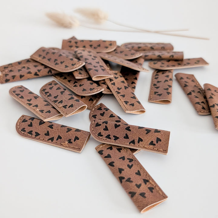 Kordelende Kunstleder "Herzen" (1 Stk)