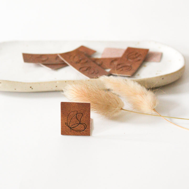 Kunstleder Klapplabel "Schmetterling"