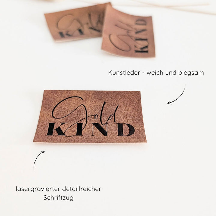 Kunstlederlabel "Gold Kind"
