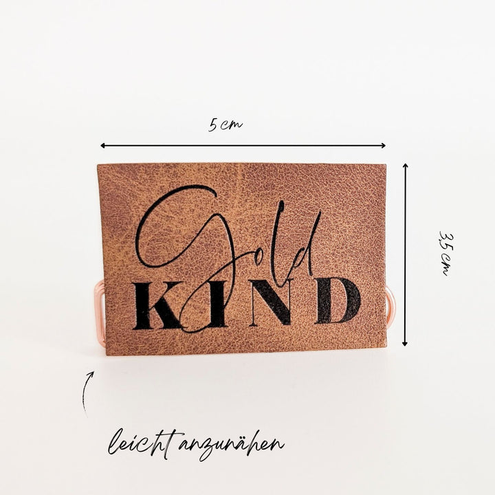 Kunstlederlabel "Gold Kind"