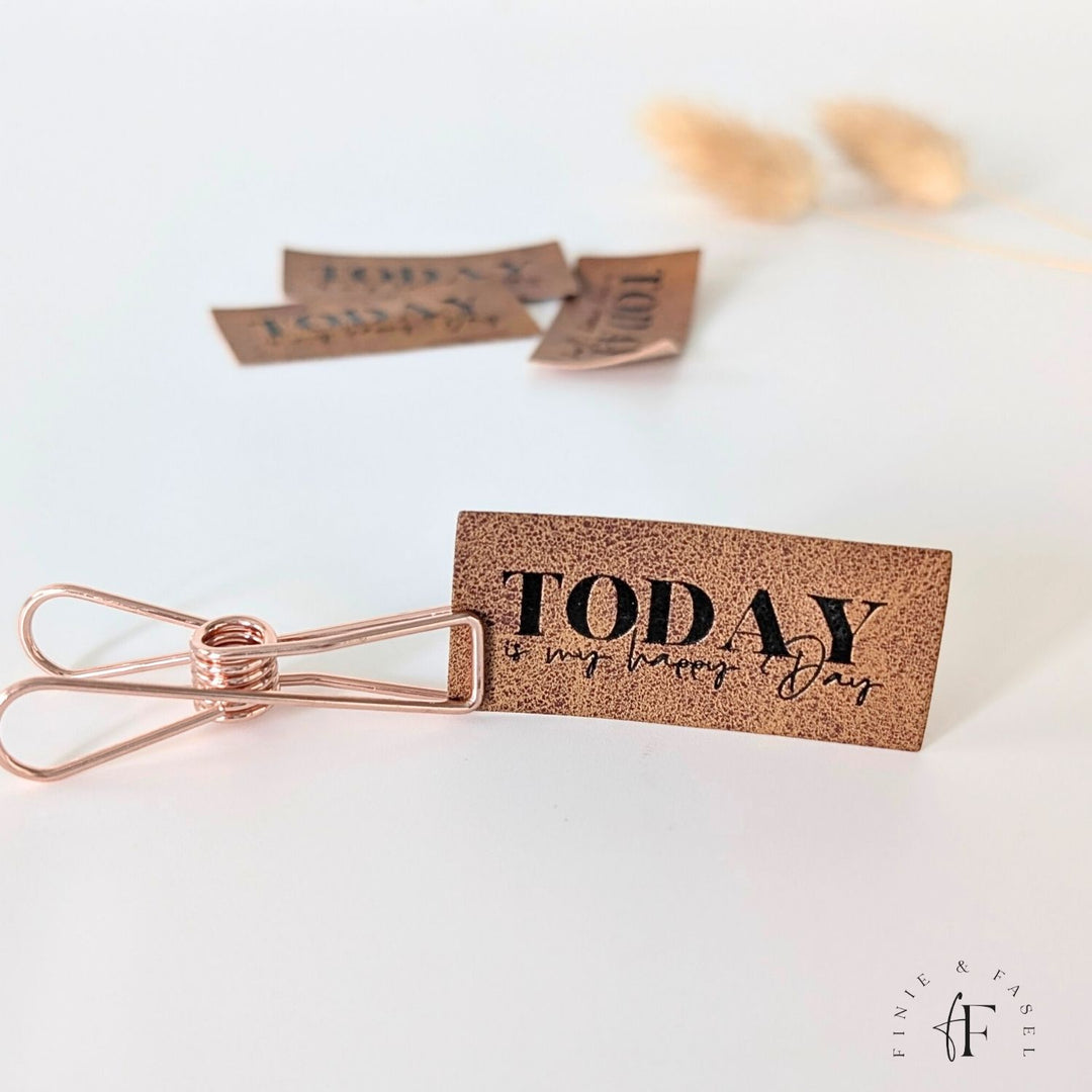 Kunstlederlabel "Today is my happy Day"