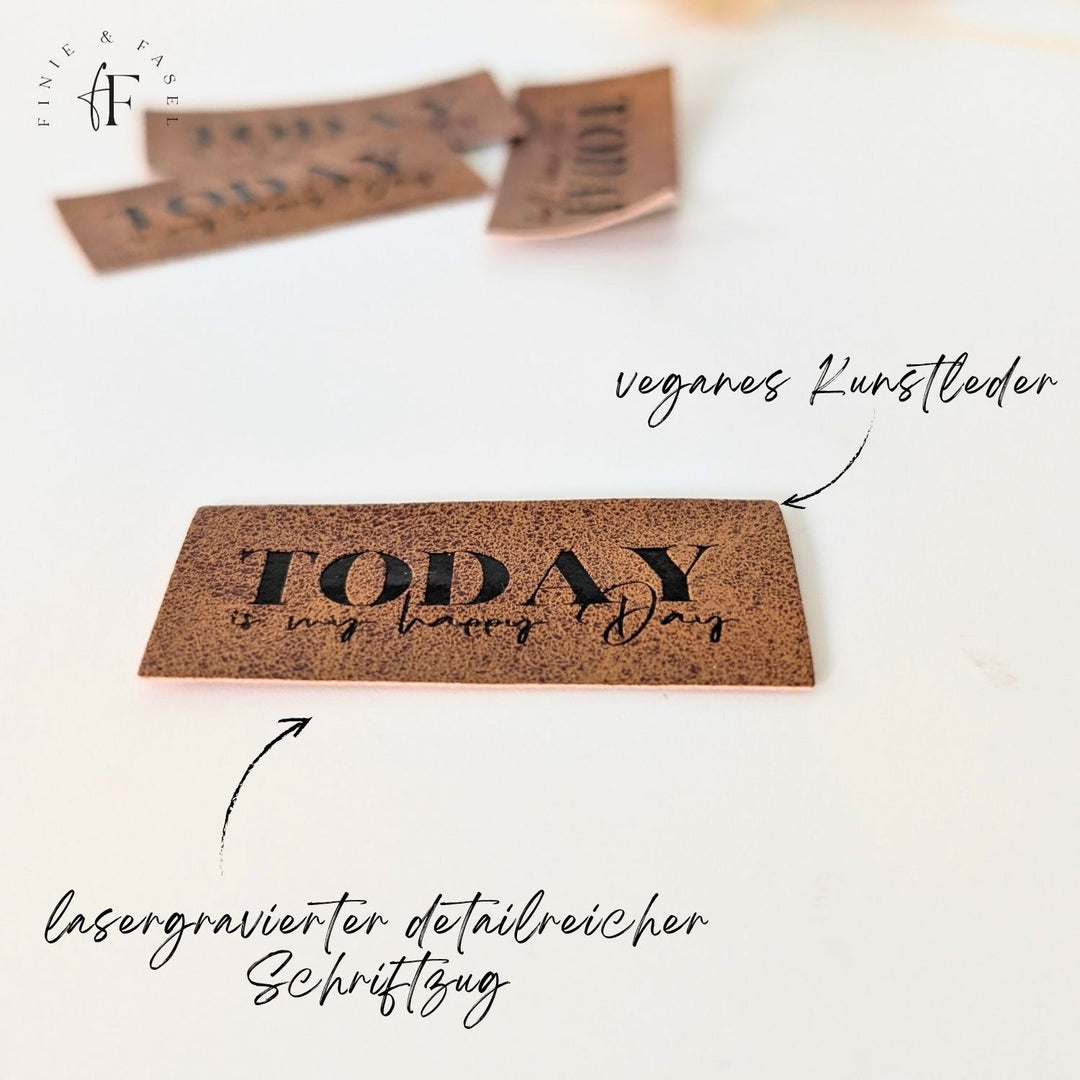 Kunstlederlabel "Today is my happy Day"