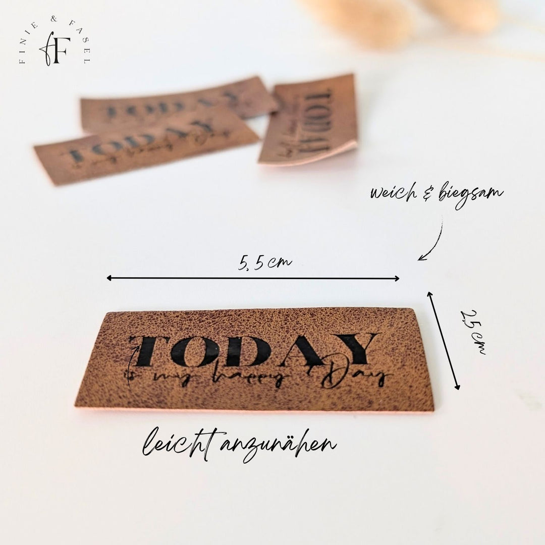 Kunstlederlabel "Today is my happy Day"