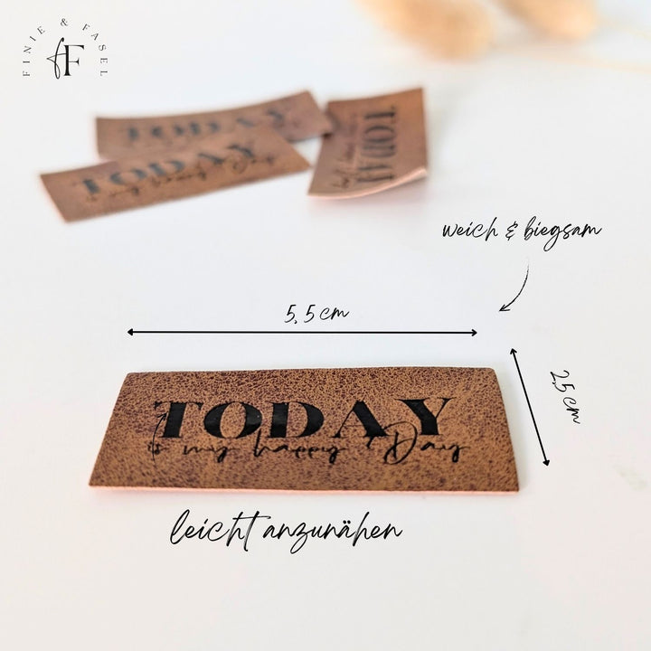 Kunstlederlabel "Today is my happy Day"