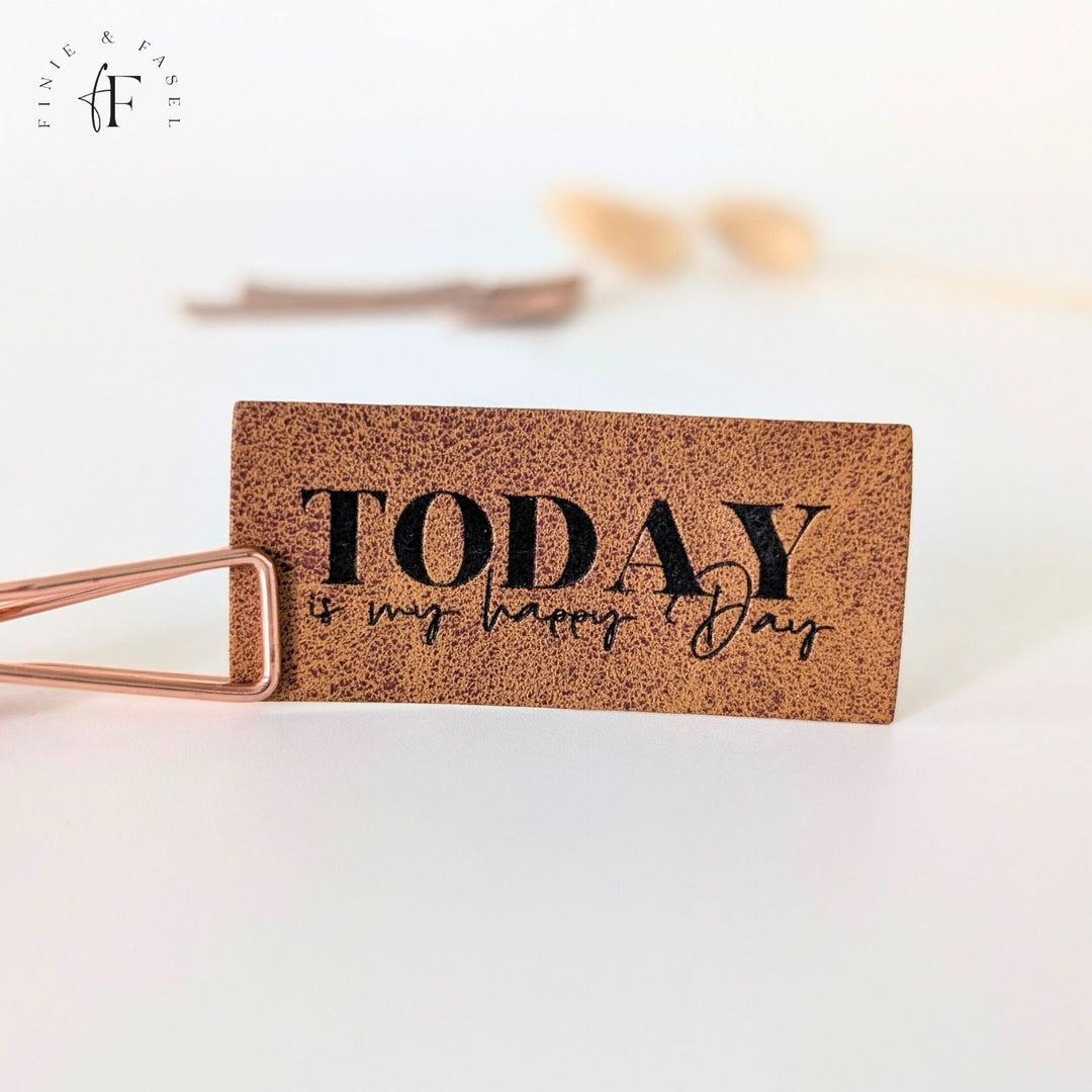Kunstlederlabel "Today is my happy Day"
