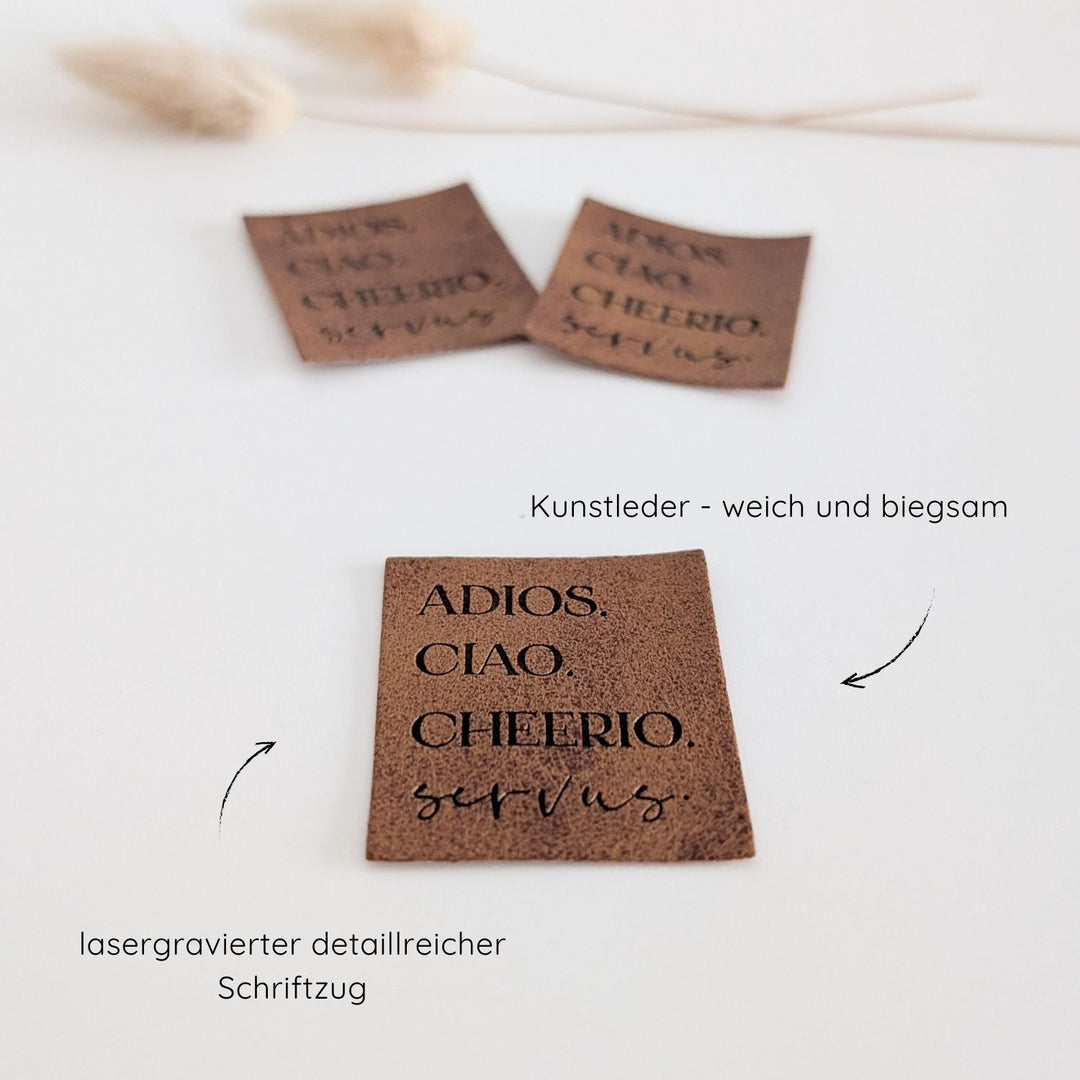 Kunstlederlabel "Adios Ciao"