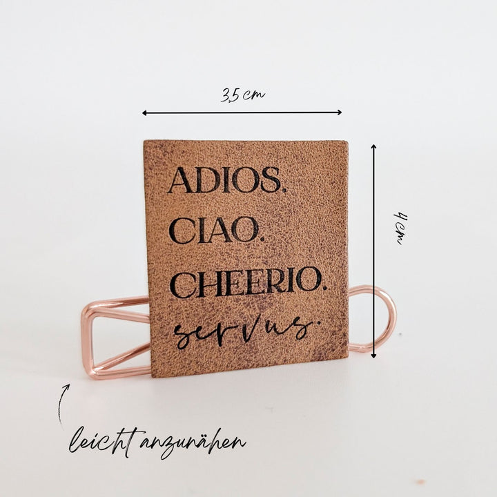 Kunstlederlabel "Adios Ciao"