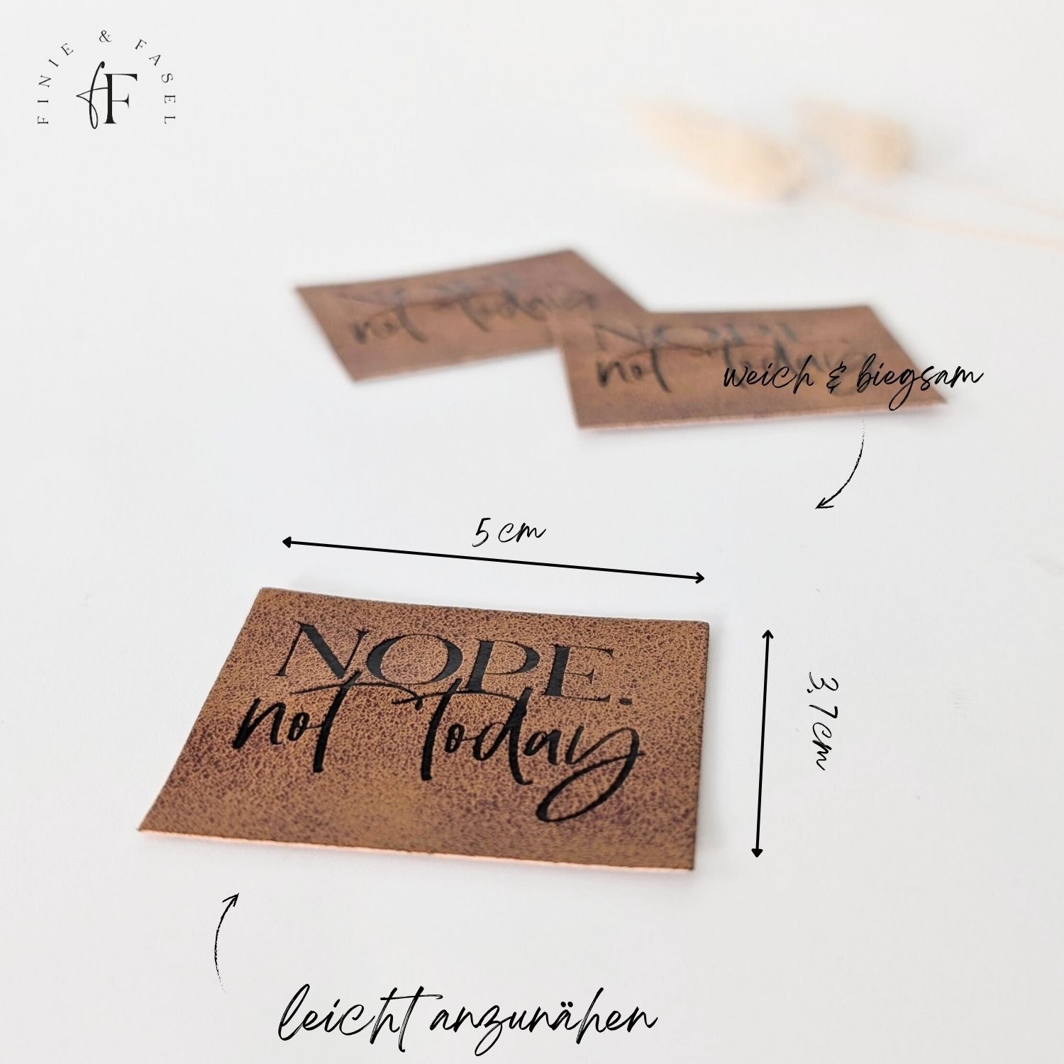Kunstlederlabel "Nope not Today"