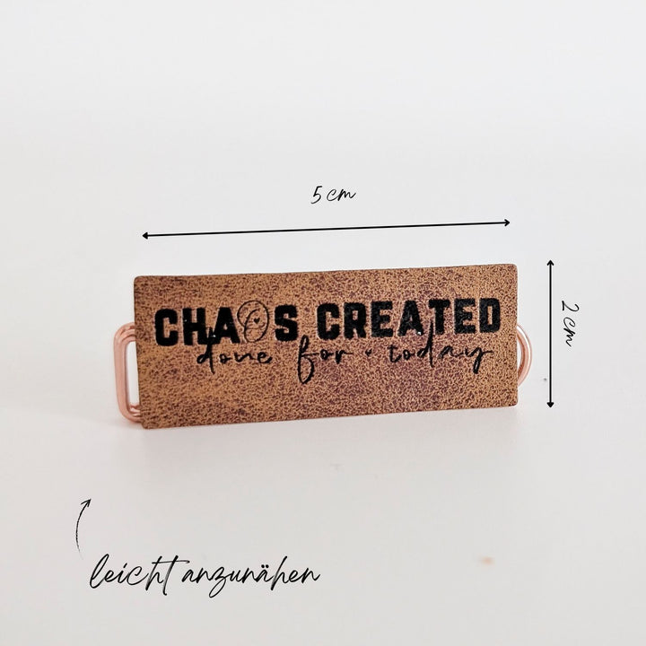 Kunstlederlabel "chaos created"