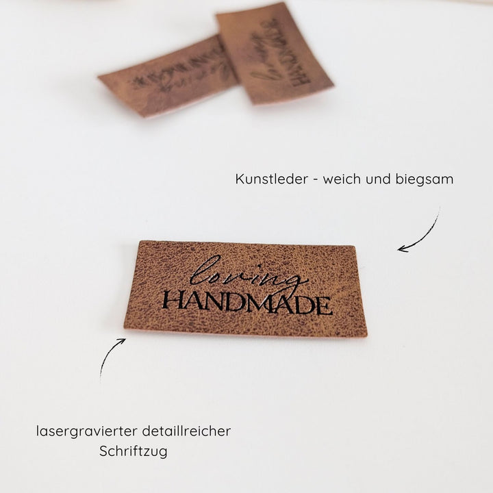 Kunstlederlabel "loving handmade"