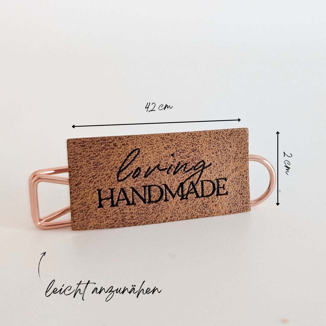 Kunstlederlabel "loving handmade"