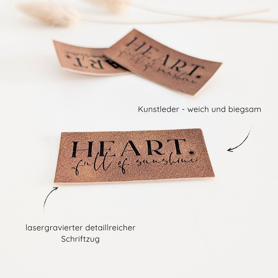 Kunstlederlabel "Heart full of Sunshine"