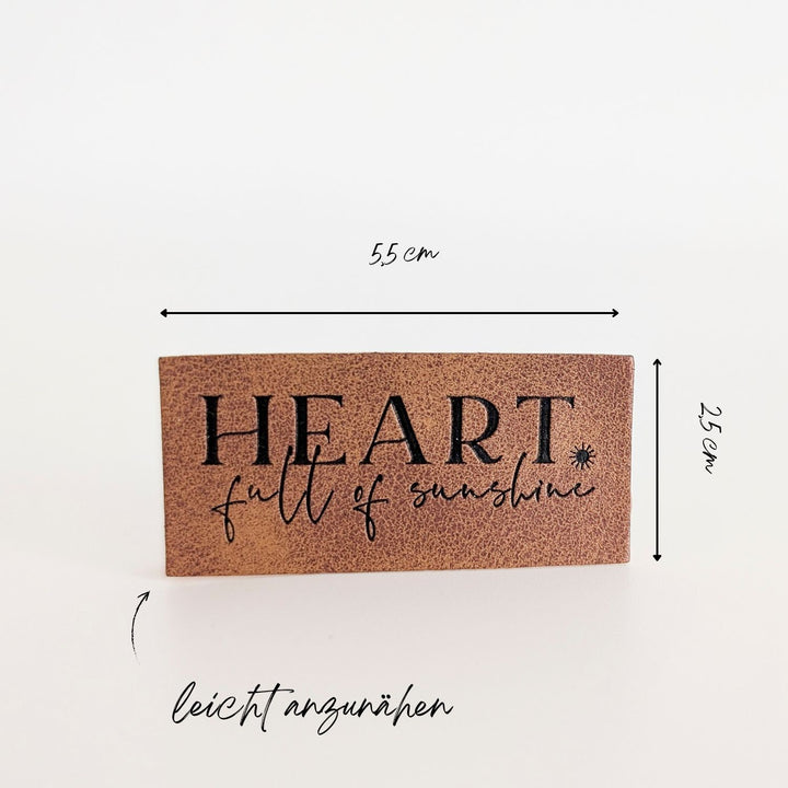 Kunstlederlabel "Heart full of Sunshine"