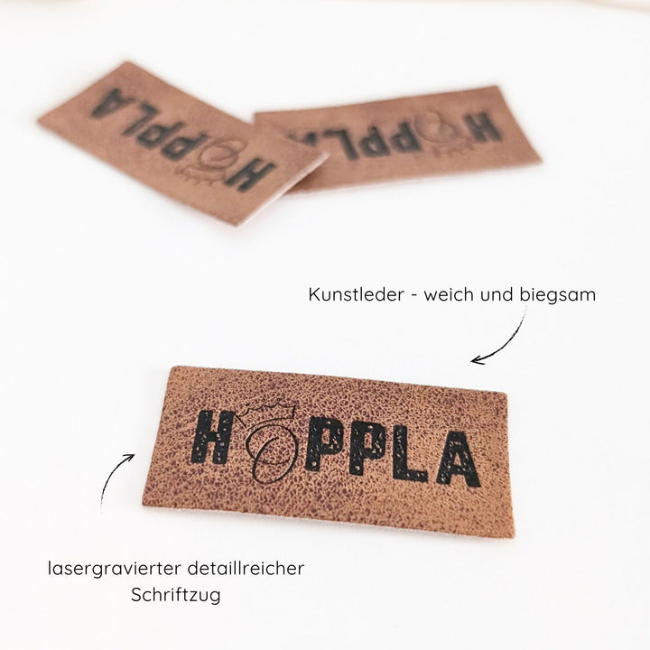 Kunstlederlabel "Hoppla"