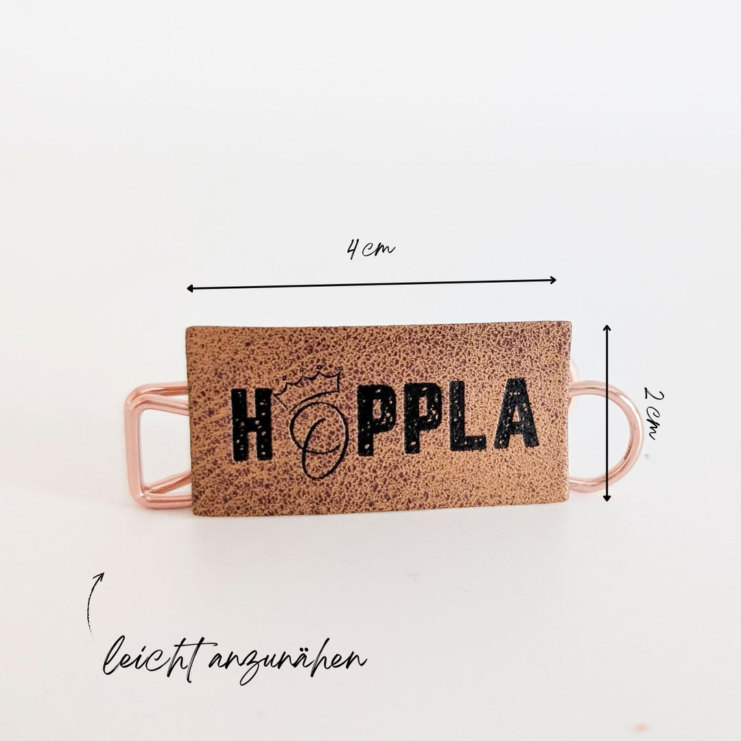 Kunstlederlabel "Hoppla"