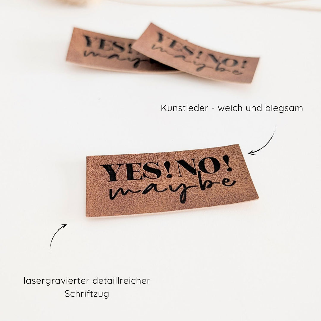 Kunstlederlabel "yes no maybe"