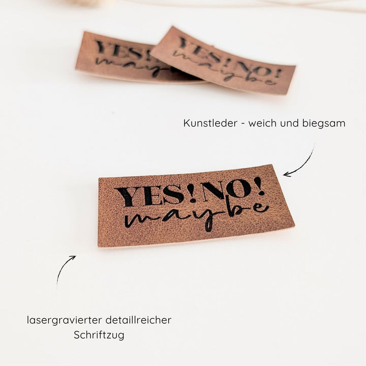 Kunstlederlabel "yes no maybe"